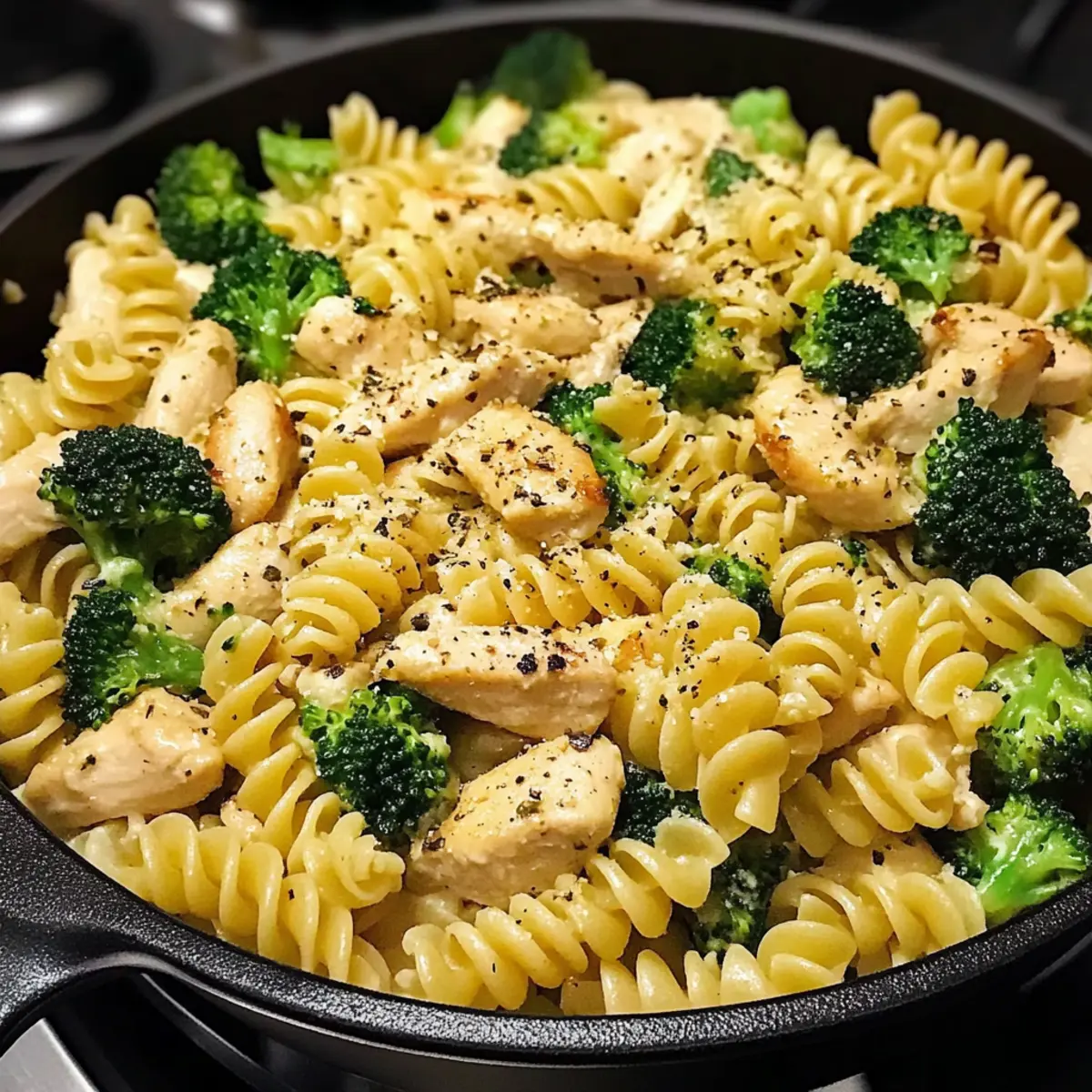 Cheesy Garlic Chicken and Broccoli Pasta