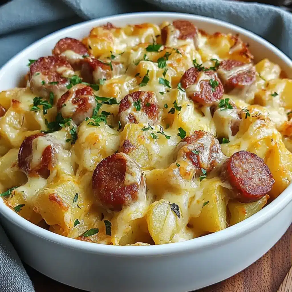 Kielbasa Sausage Cheesy Potato Casserole