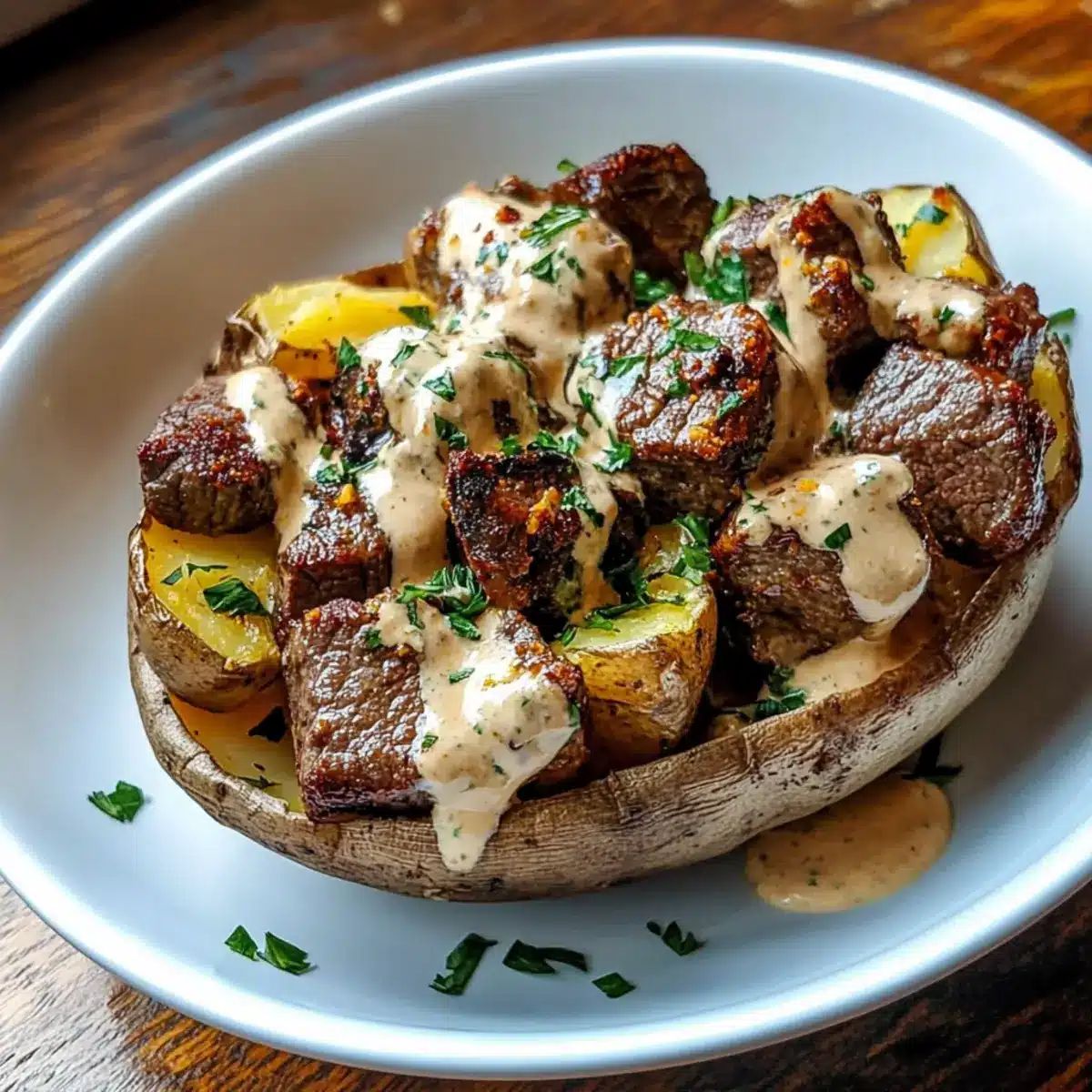 Loaded Baked Potato Steak Bites