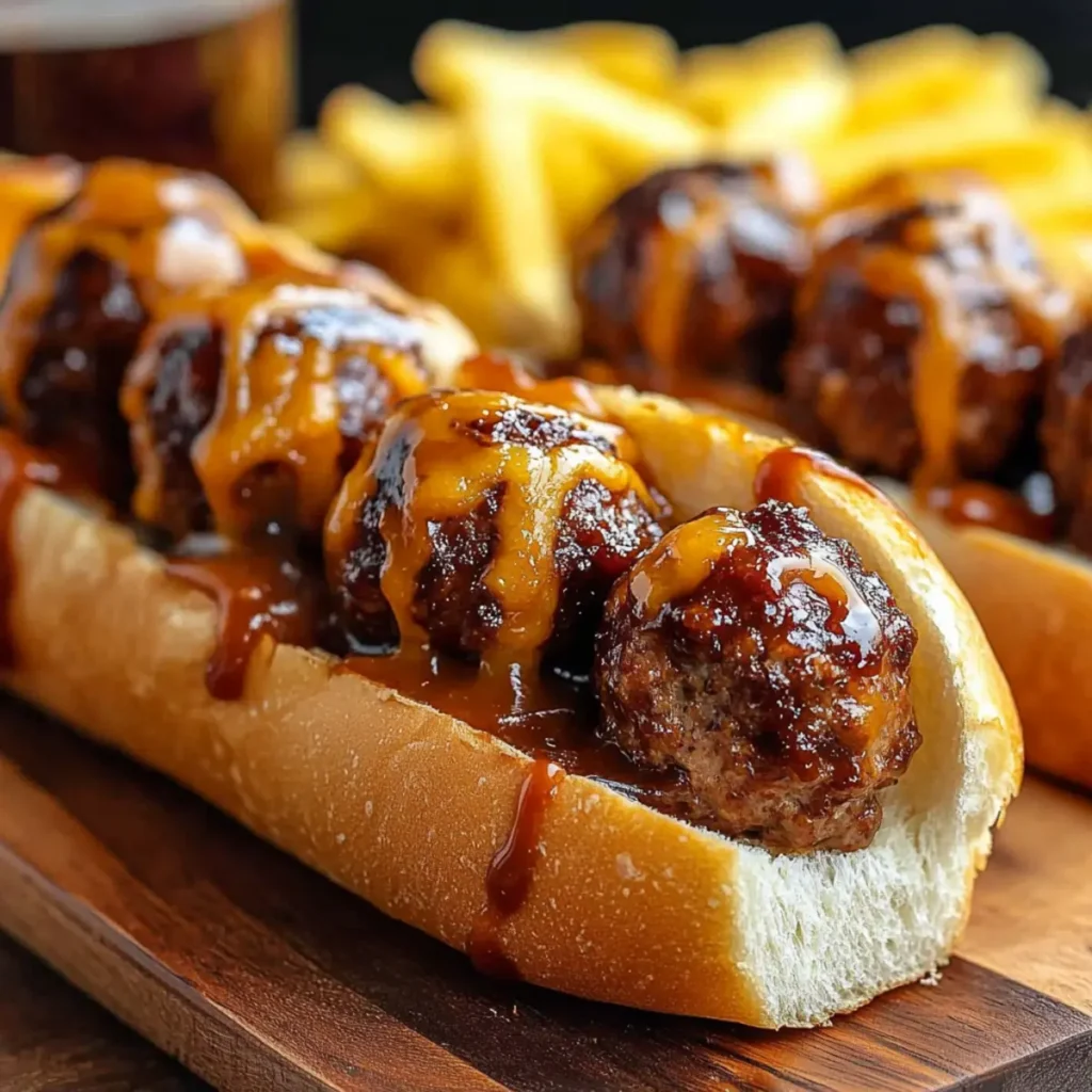 Sizzling Bourbon BBQ Meatball Subs