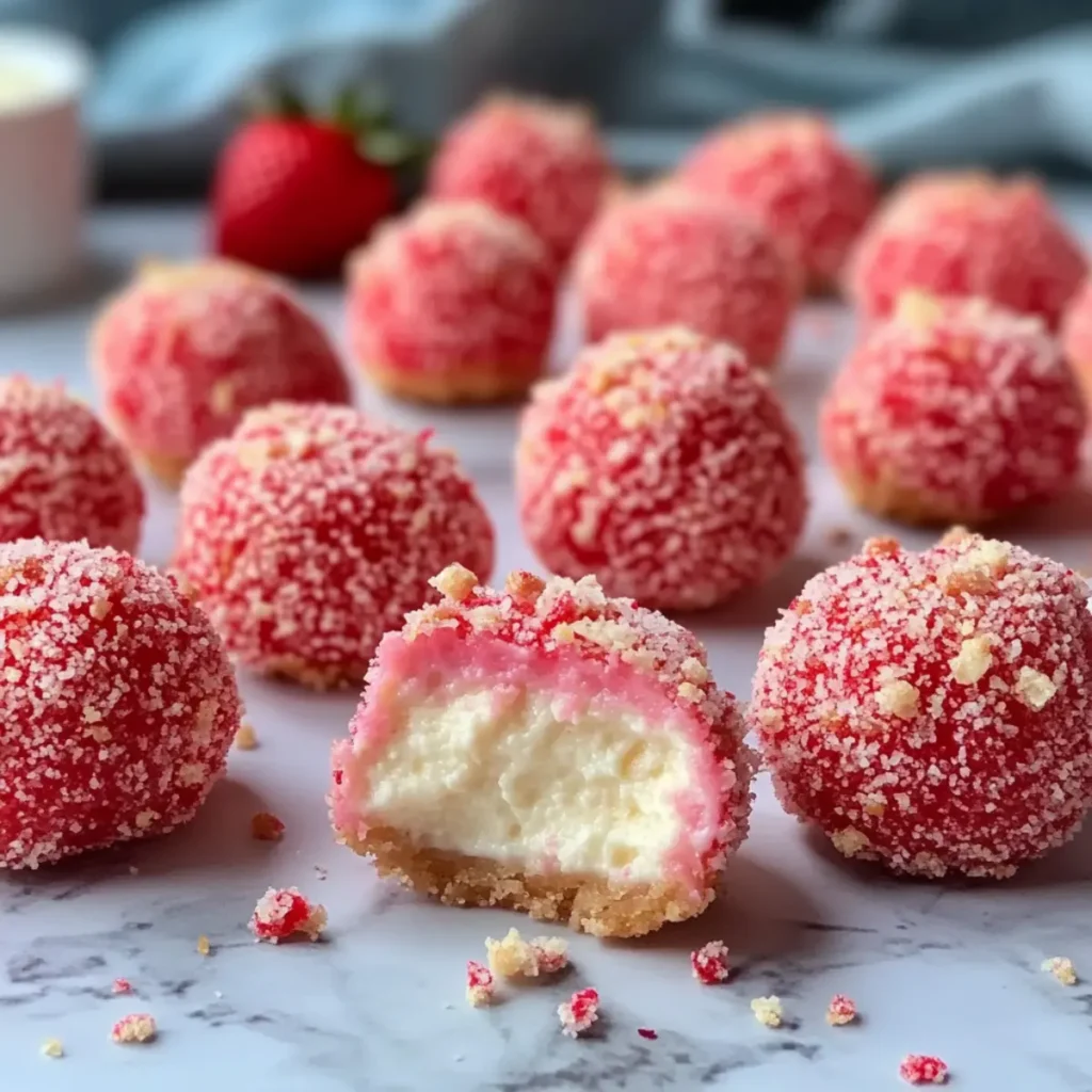Strawberry Crunch Cheesecake Bites