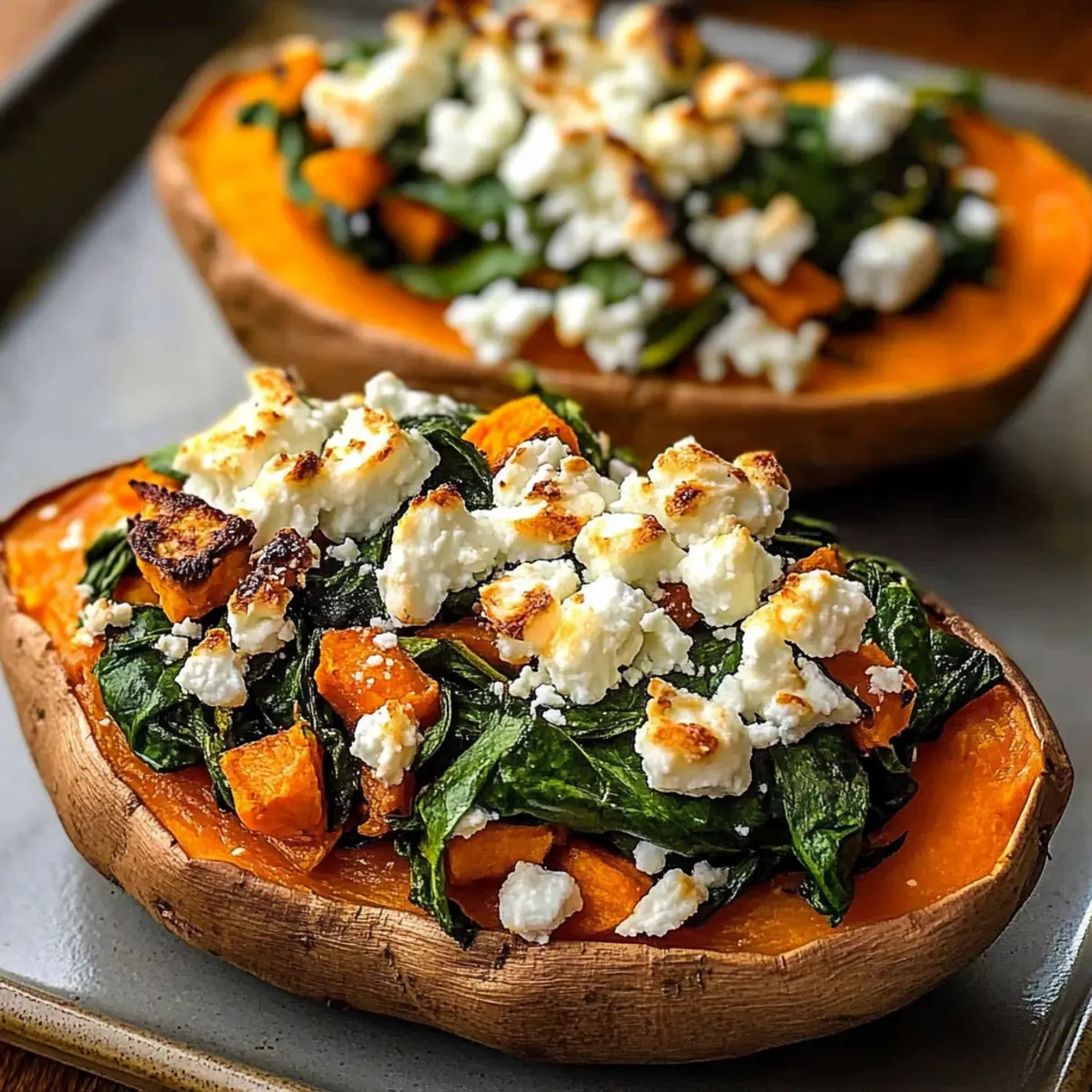 Stuffed Sweet Potatoes Spinach Feta