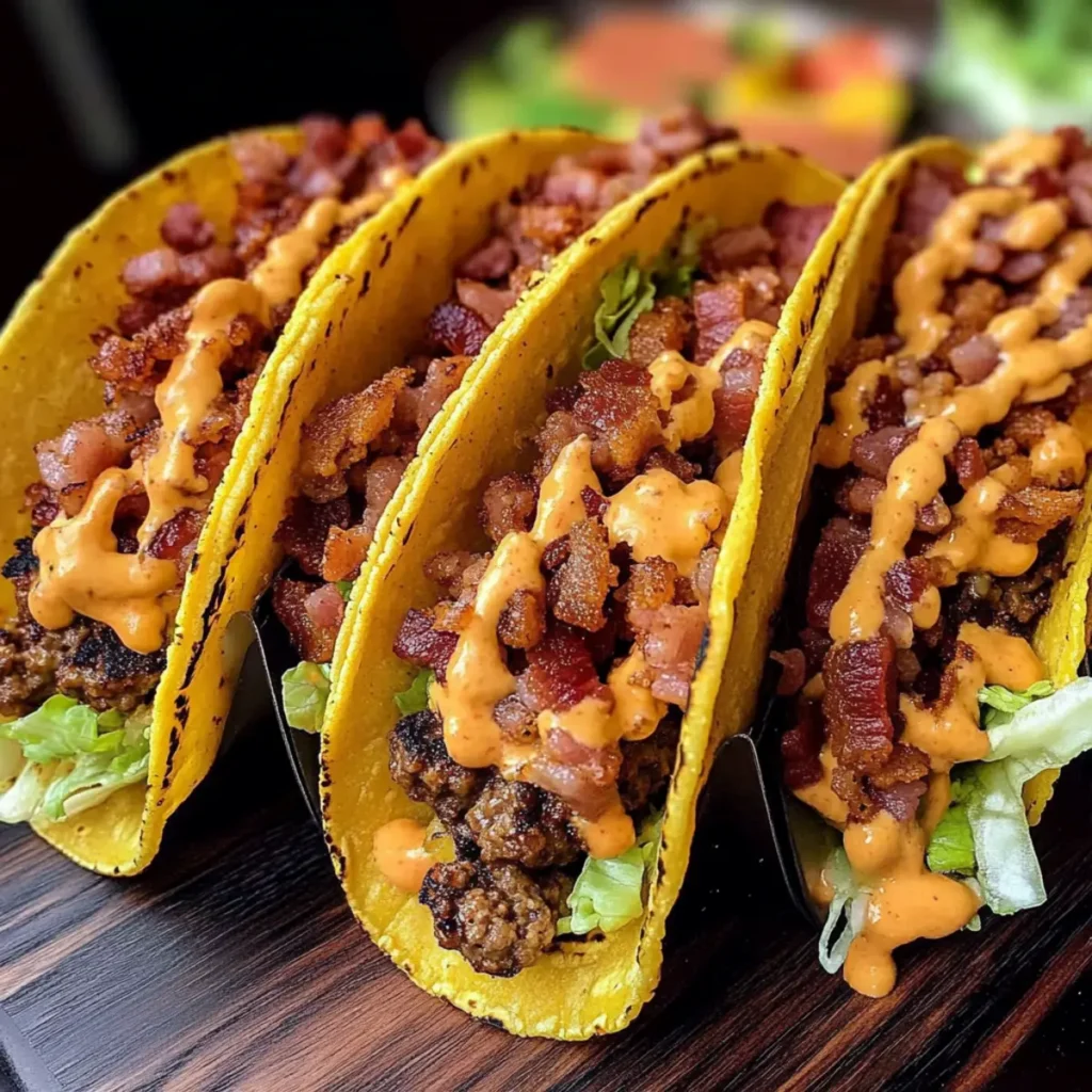 Loaded Bacon Cheeseburger Tacos