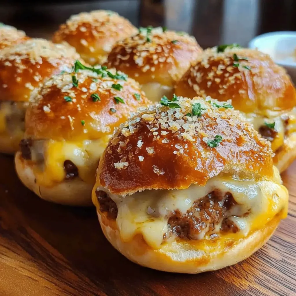Garlic Parmesan Cheeseburger Bombs