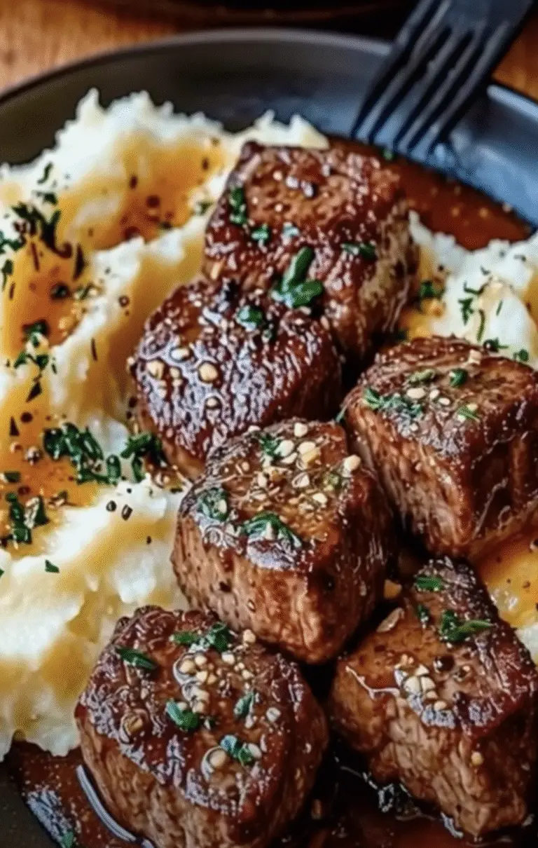 Garlic Butter Steak Bites with Mashed Potatoes – The Ultimate Comfort Dinner