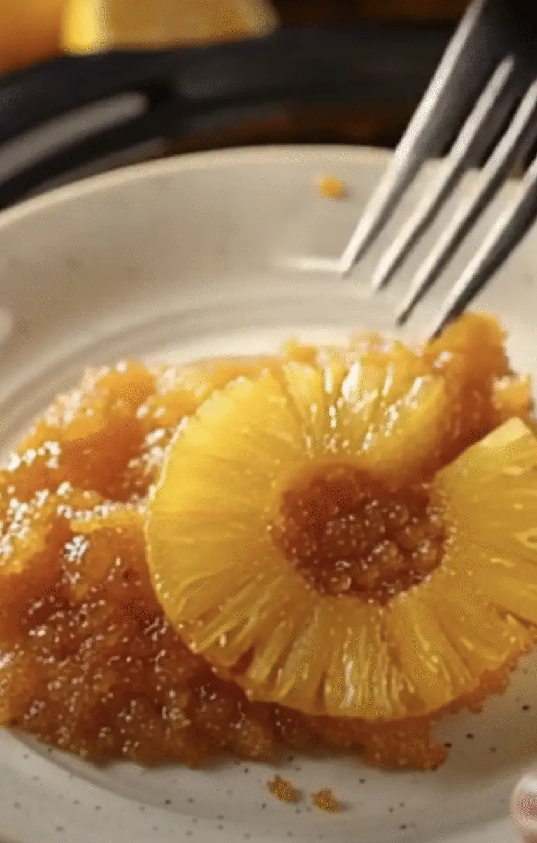 Slow Cooker 3-Ingredient Pineapple Upside-Down Cake – Sweet, Easy & Nostalgic