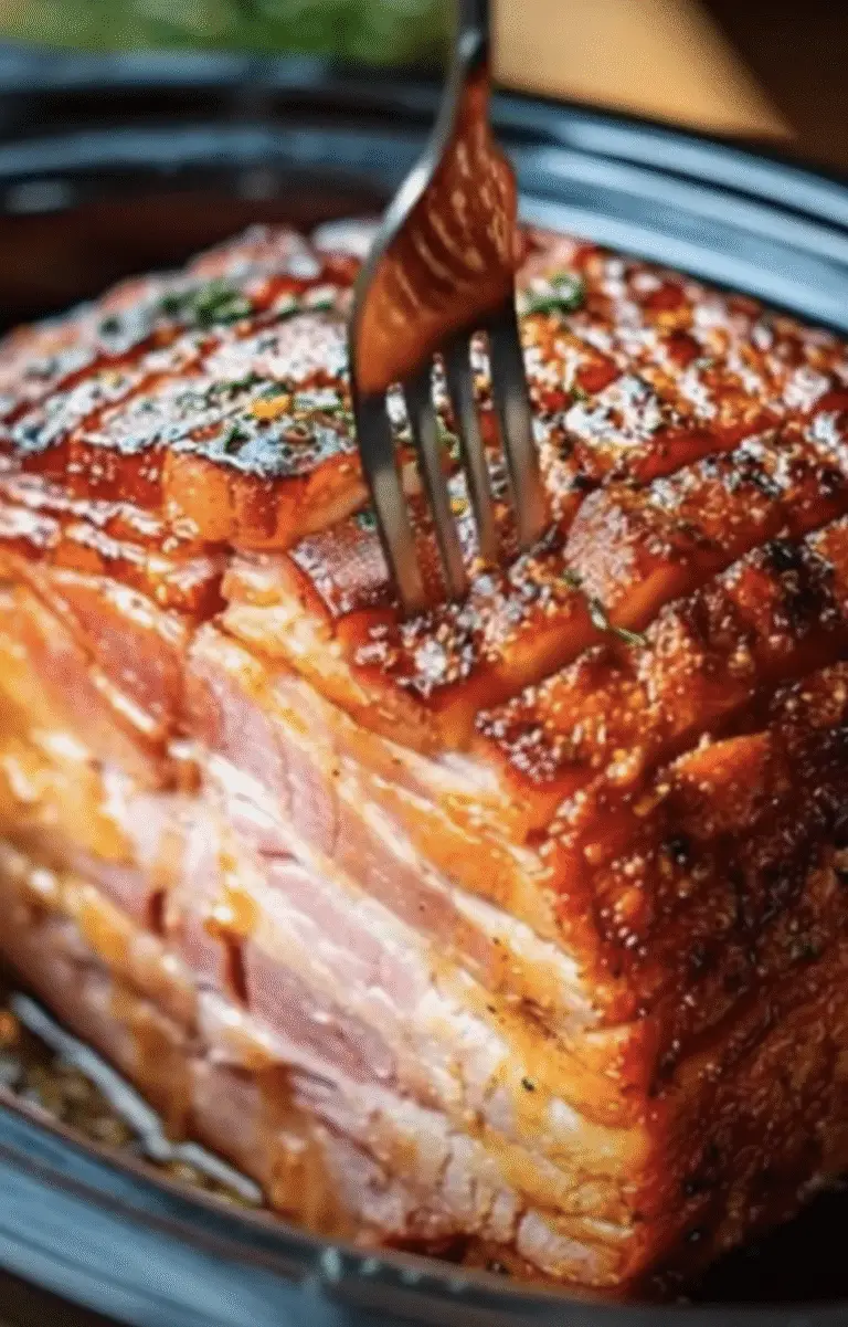 Slow Cooker 2-Ingredient Maple Ham – Sweet, Easy & Holiday-Ready
