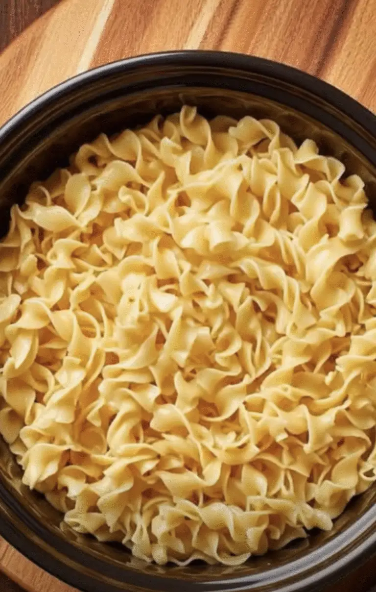 Slow Cooker 3-Ingredient Amish Buttered Noodles – Simple, Cozy & Comforting