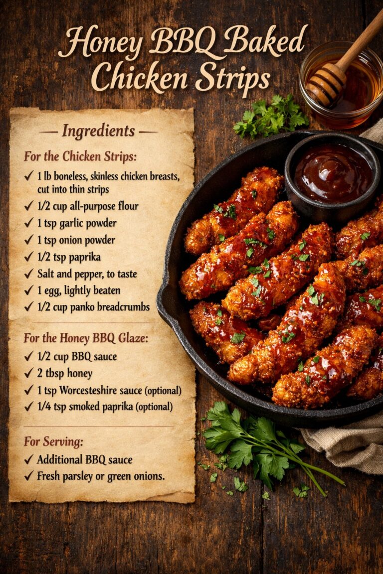 Honey BBQ Baked Chicken Strips That Are Crispy, Sweet, and Irresistible