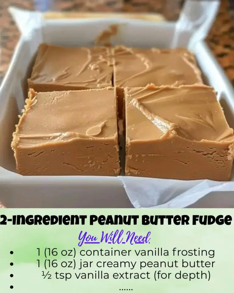 2-Ingredient Peanut Butter Fudge – The Easiest Creamy No-Bake Dessert