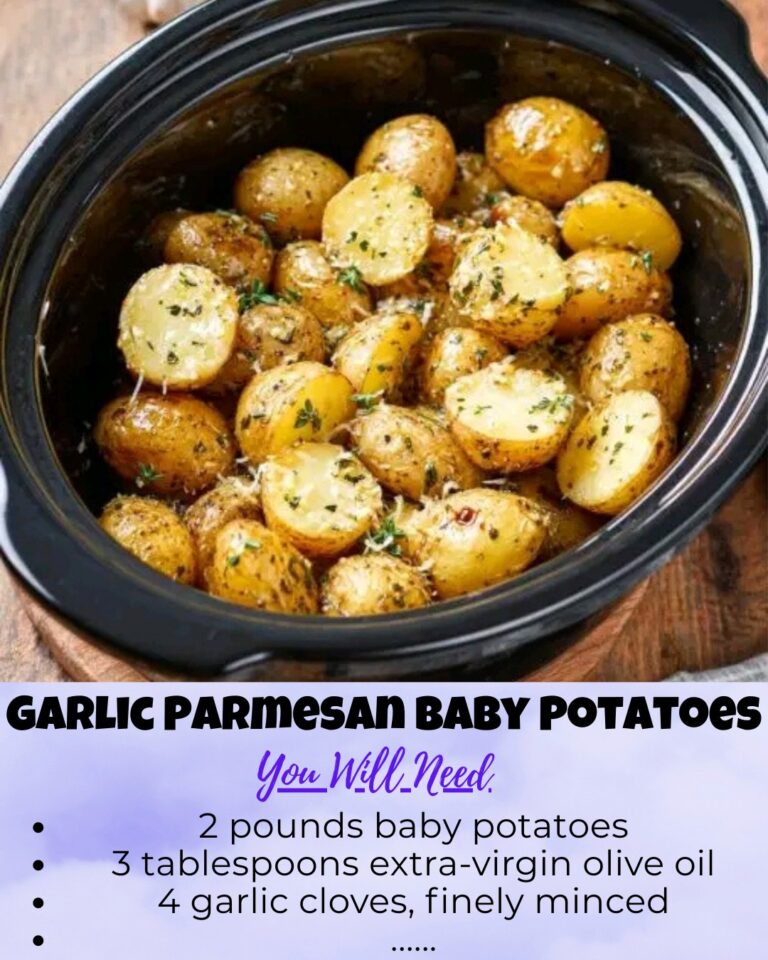 Slow Cooker Garlic Parmesan Baby Potatoes