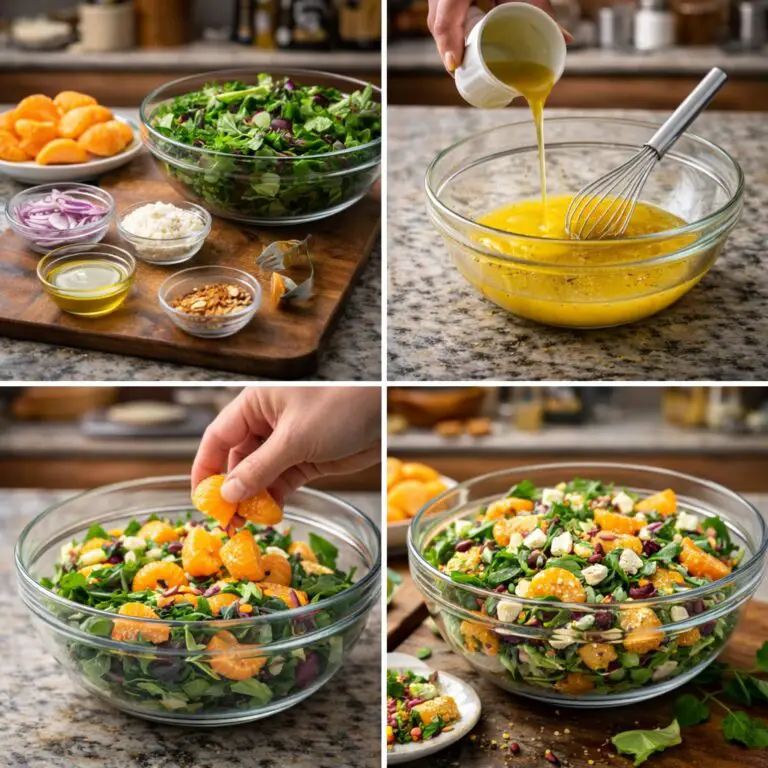 Mandarin Orange Salad with Crisp Greens and Citrus Honey Dressing