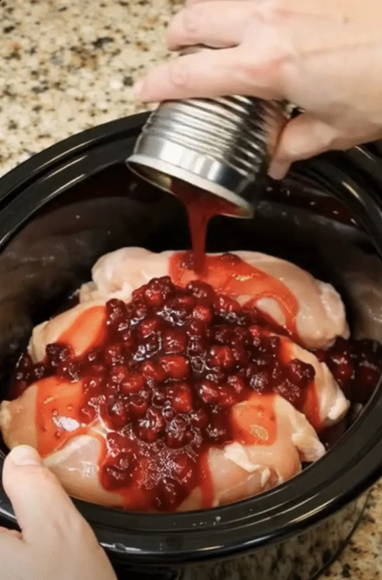 Slow Cooker Cranberry Chicken – Easy Sweet and Savory Family Dinner