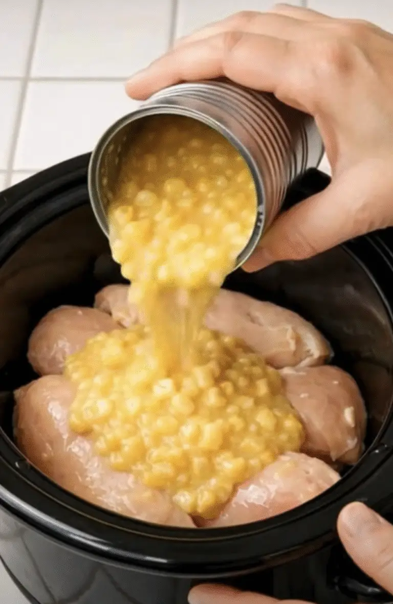 Creamy Slow Cooker Chicken & Corn Noodle Supper – Comforting One-Pot Family Meal