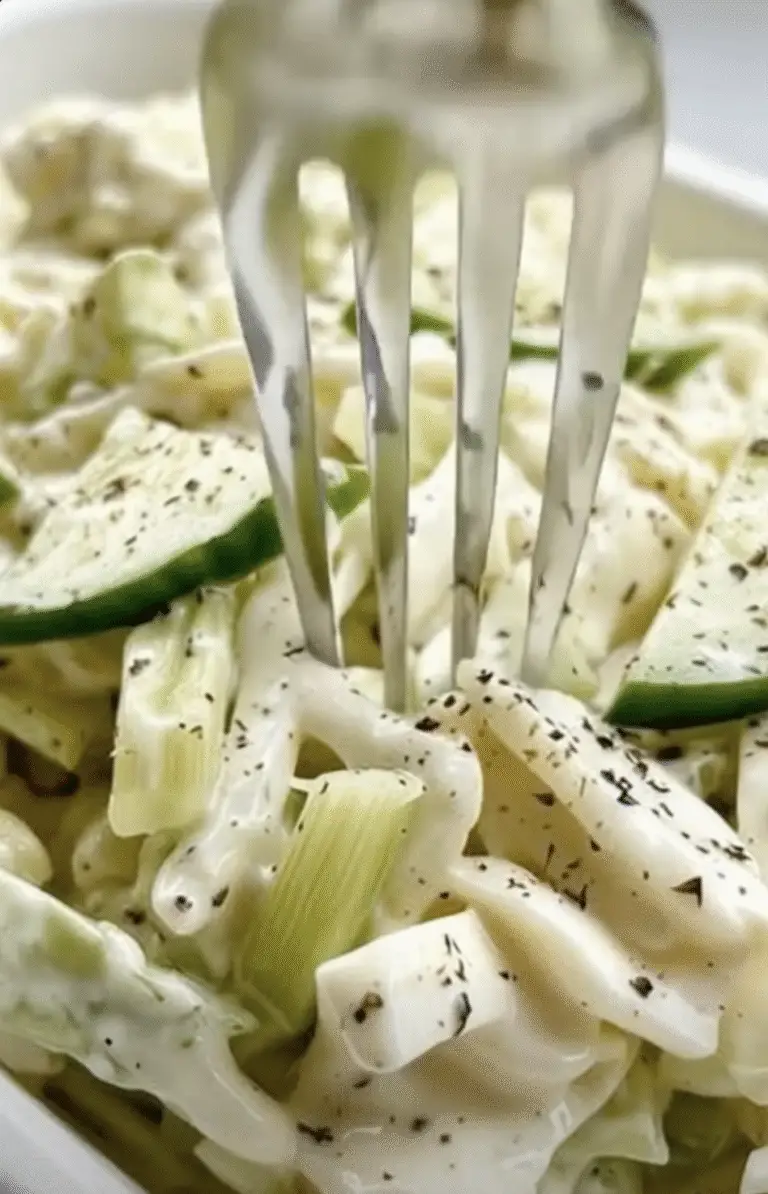 Creamy Peppery Coleslaw with Cucumbers & Celery for a Crisp and Refreshing Side