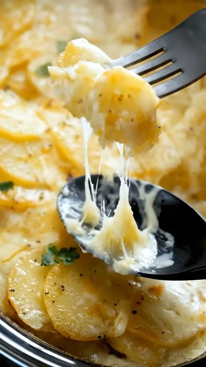 Slow Cooker Scalloped Potatoes – Creamy, Cheesy Comfort Side Dish