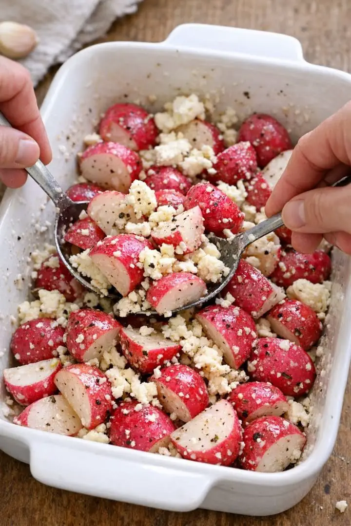 Low Carb Cheesy Roasted Radish Bake: A Cozy, Creamy Comfort Dish