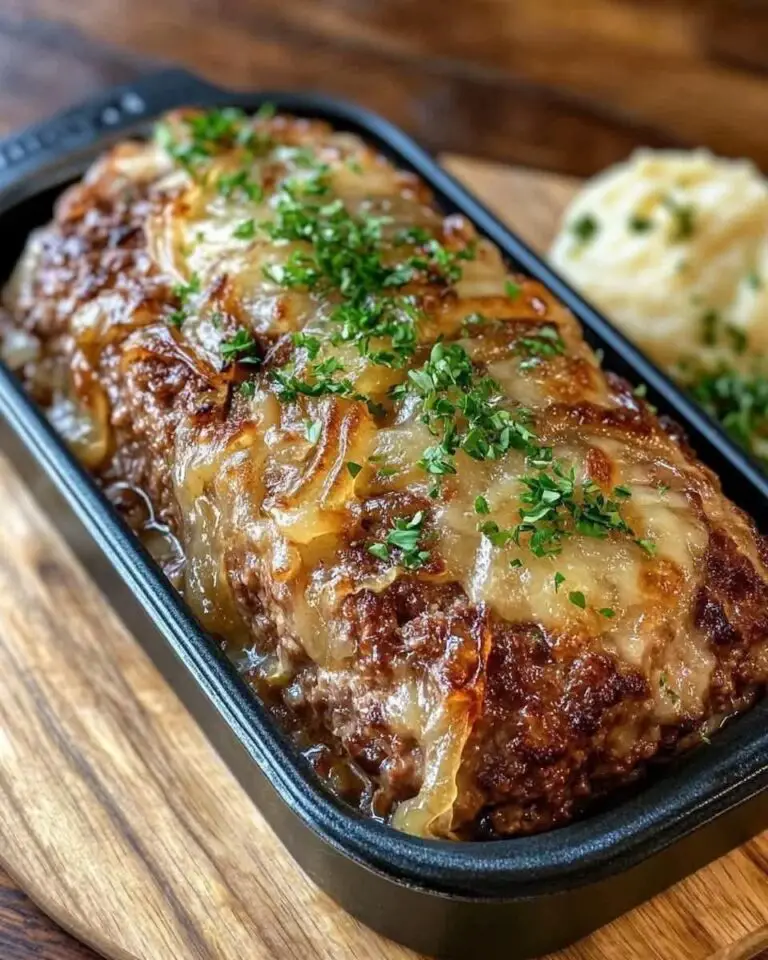 Cheesy Meatloaf with Caramelized Onions: Juicy, Savory, and Packed with Flavor