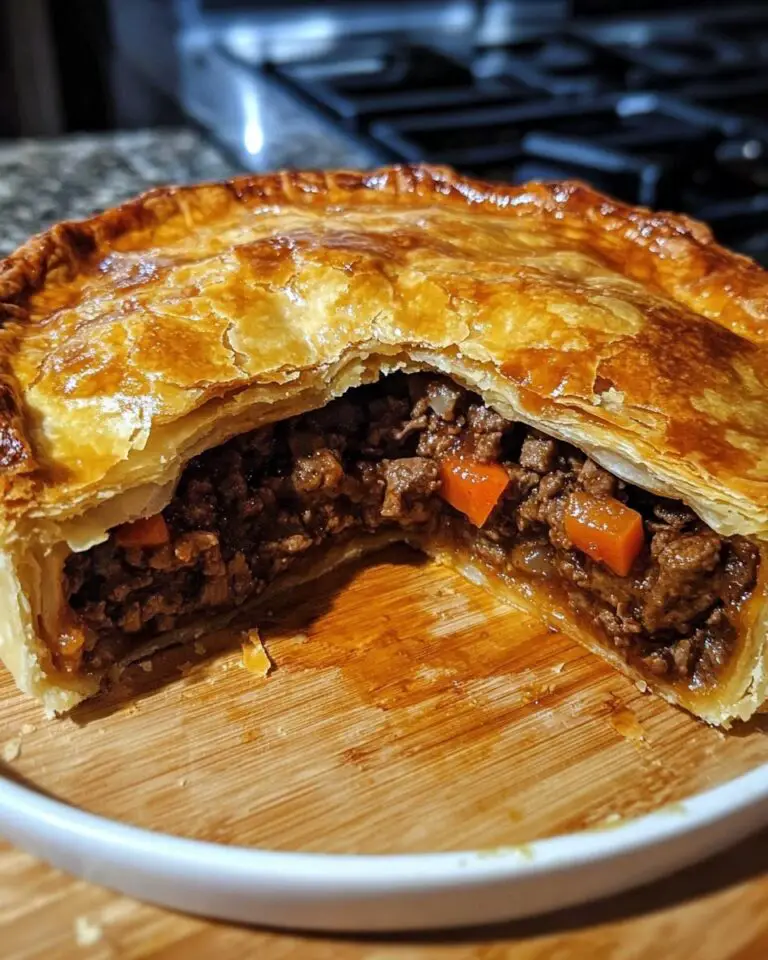 Rustic Homestyle Beef Pie Wrapped in a Buttery Golden Crust