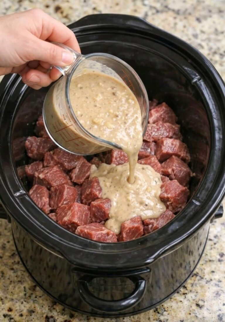 Whisked Creamy Slow Cooker Beef Chunks: Ultra-Rich Comfort Dinner