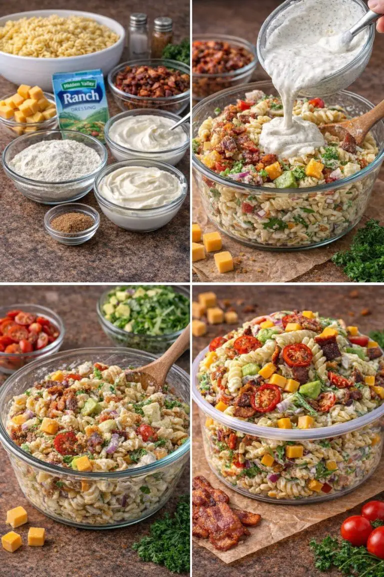BLT Pasta Salad – Easy Recipe with Turkey Bacon and Chicken Ham