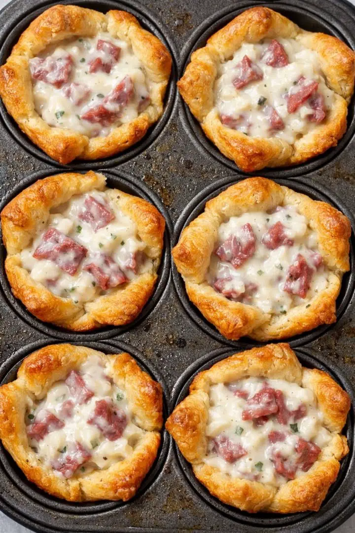 4-Ingredient Chipped Beef Crescent Cups That Disappear in Minutes