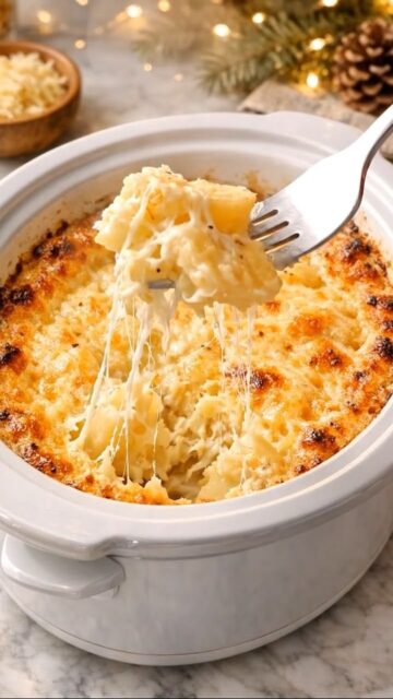 4-Ingredient Slow Cooker Creamy Potato Bake