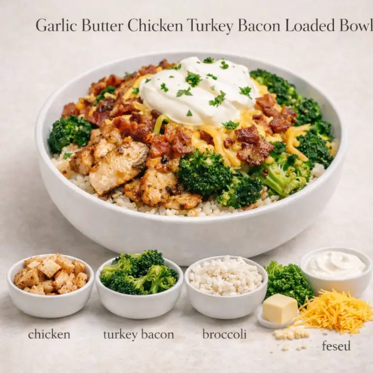Garlic Butter Chicken Turkey Bacon Loaded Bowl: A Hearty and Flavor-Packed Family Meal