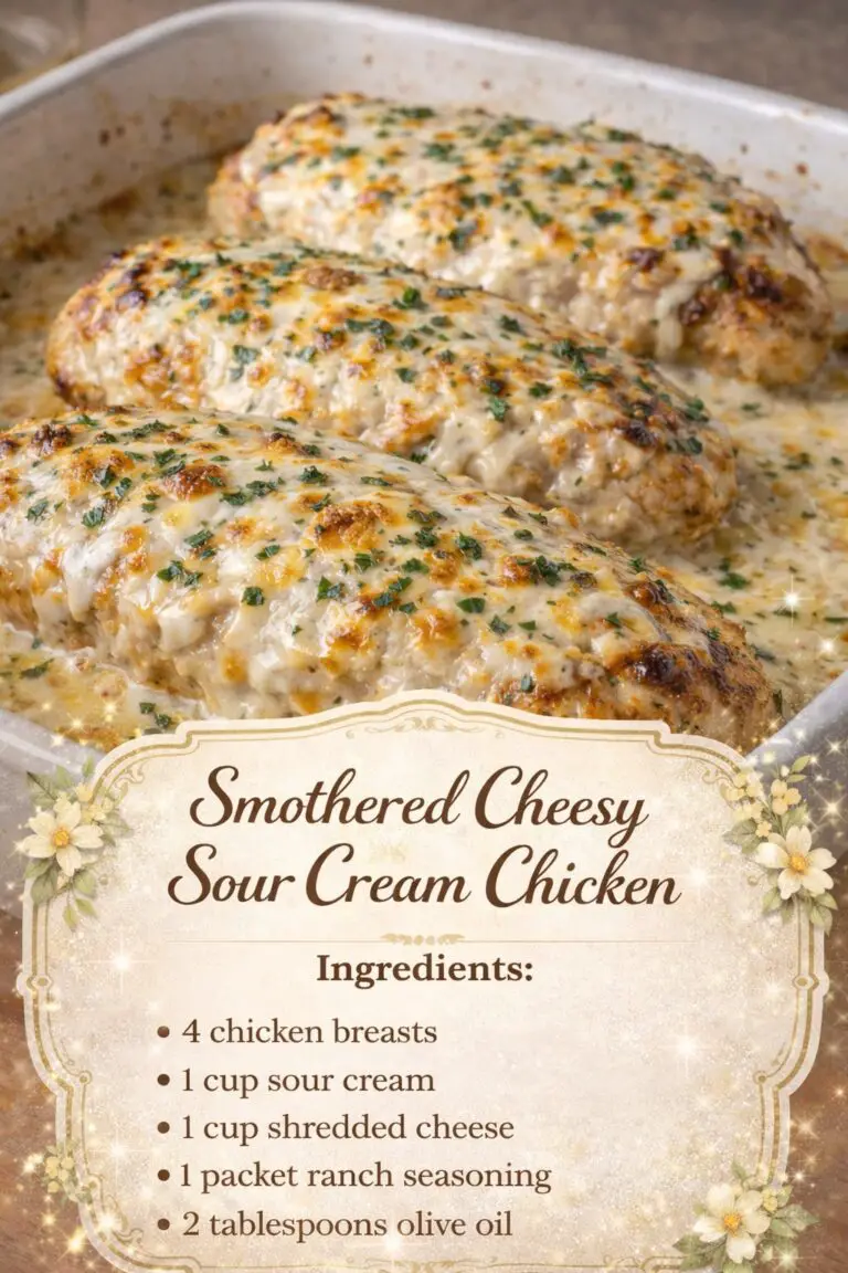 Smothered Cheesy Sour Cream Chicken – Creamy, Comforting Family Dinner