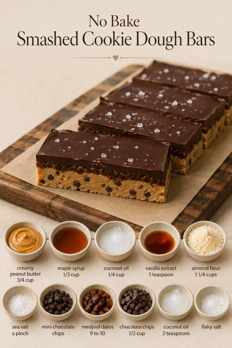 No Bake Smashed Cookie Dough Bars