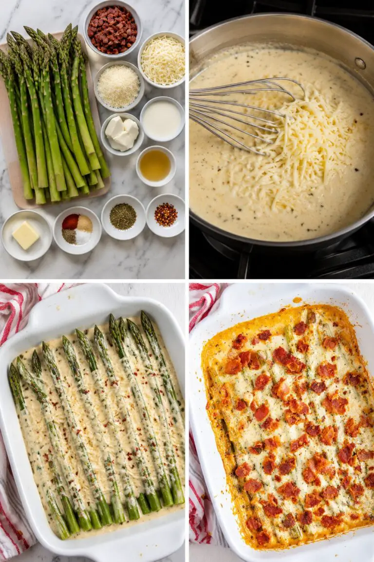 Cheesy Baked Asparagus Casserole with Bacon