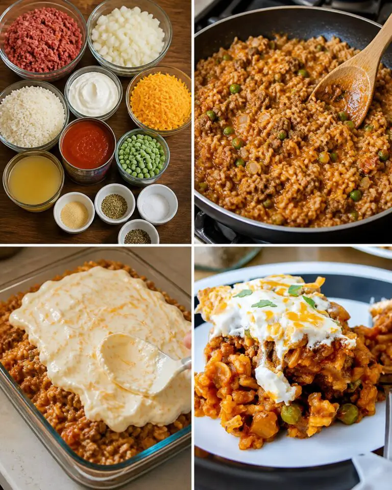 Cheesy Ground Beef Rice Casserole