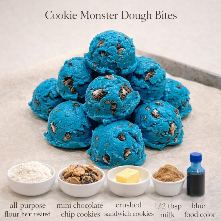 Cookie Monster Dough Bites: Fun No-Bake Treats Packed with Cookie Flavor