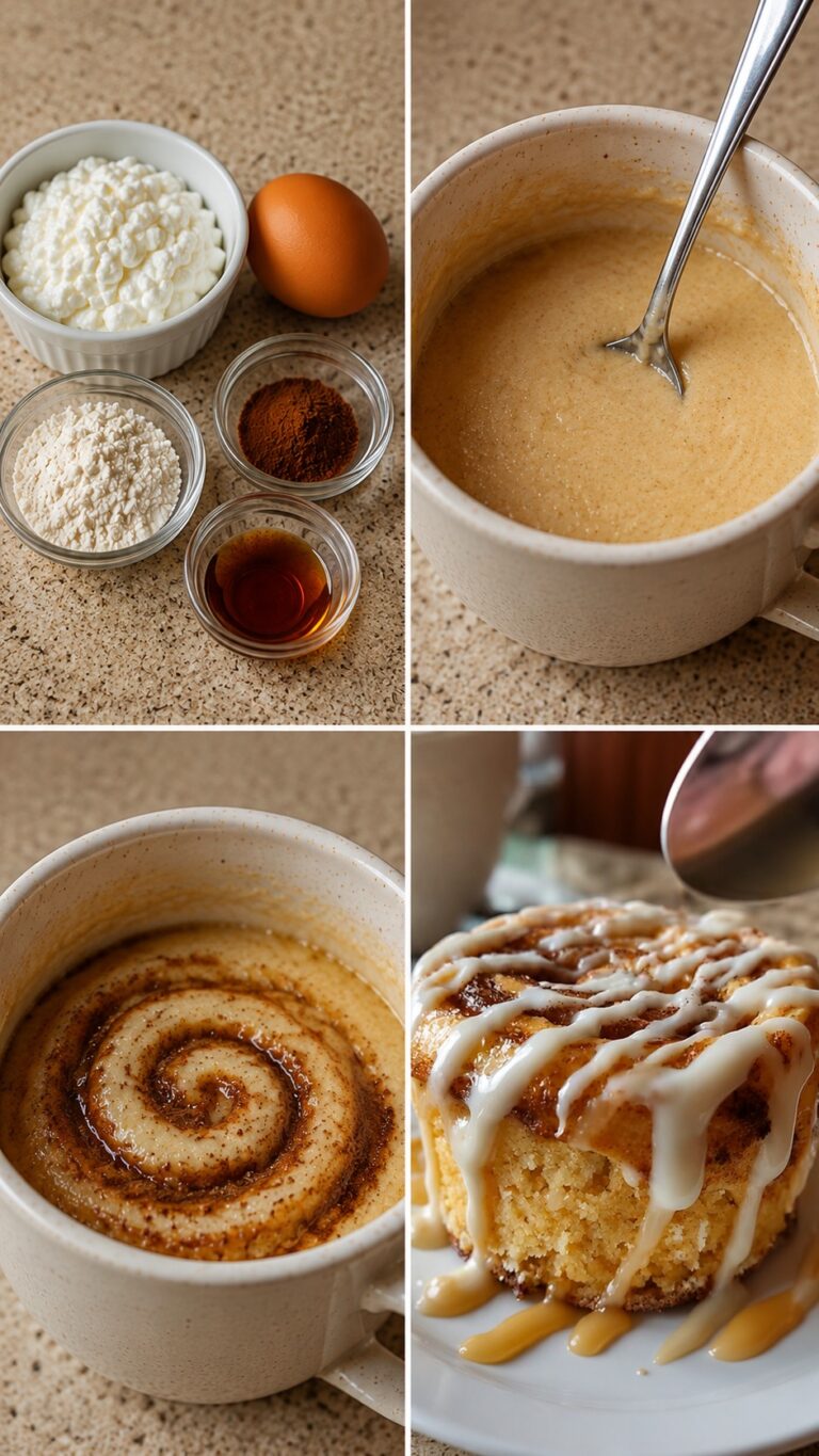 Cottage Cheese Cinnamon Roll Mug Cake