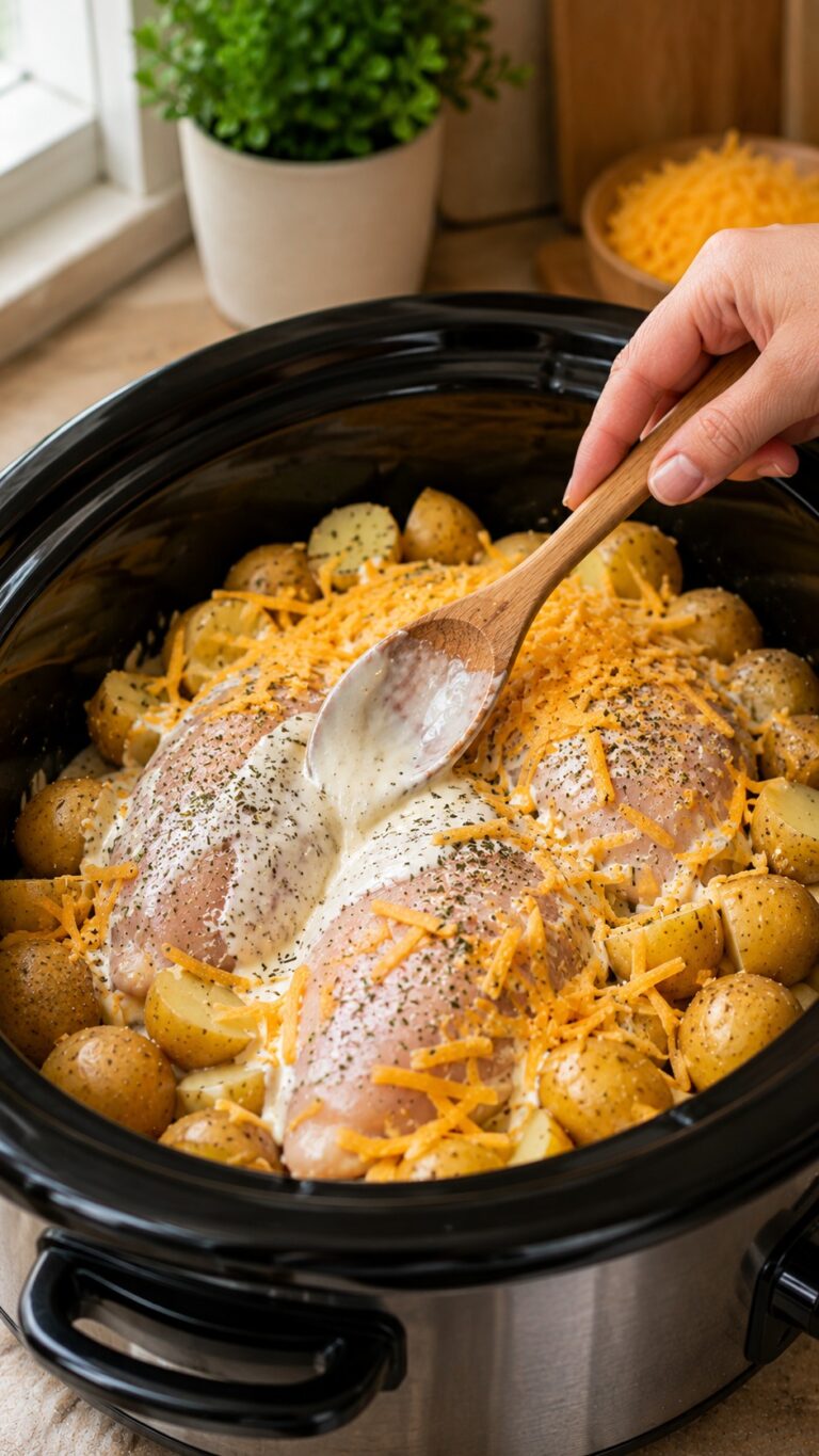 Slow Cooker Creamy Ranch Chicken & Potatoes