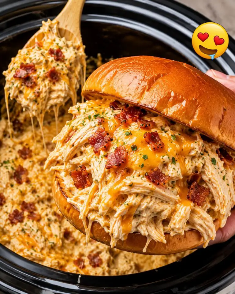 Crockpot Crack Chicken Sandwiches With Ranch and Bacon