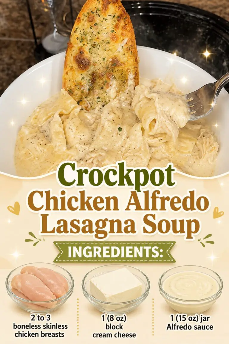 Crockpot Chicken Alfredo Lasagna Soup