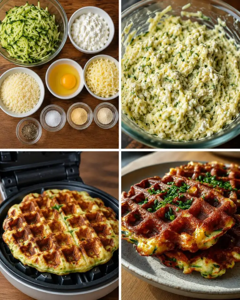 Cottage Cheese Zucchini Fritter Waffle Grid: Crispy, Cheesy, and Easy