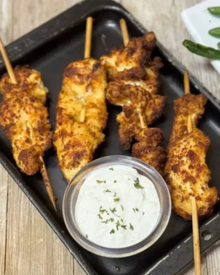 Air Fryer Parmesan Chicken Skewers
