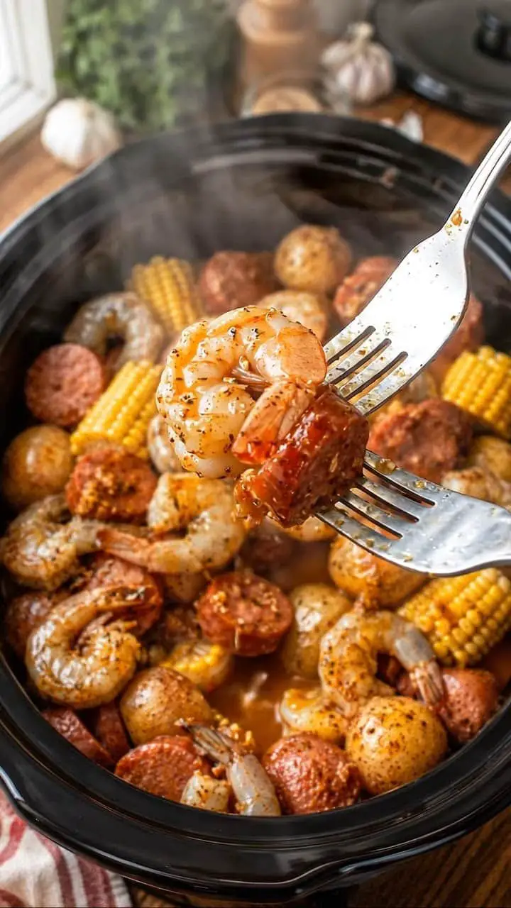 Crockpot Cajun Shrimp Boil