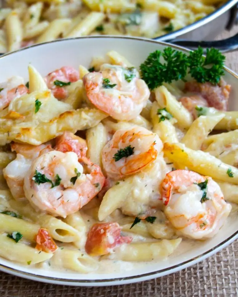 Garlic Shrimp Pasta Bake Recipe