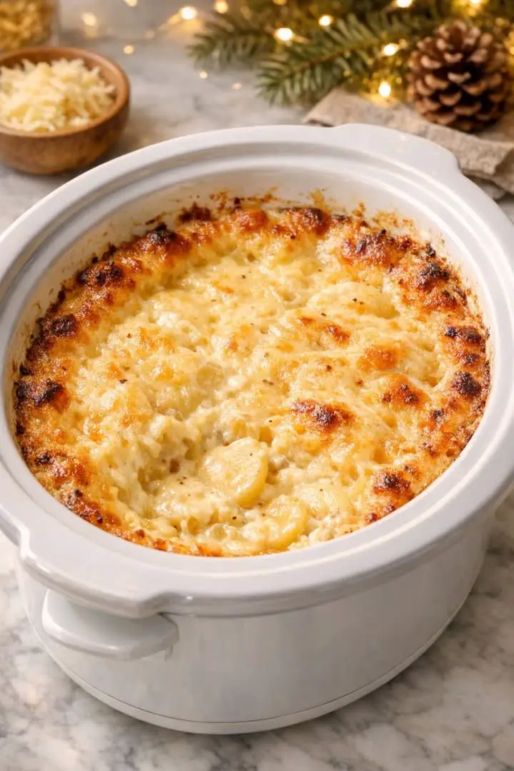 4-Ingredient Slow Cooker Creamy Potato Bake: The Easiest Holiday Side Dish