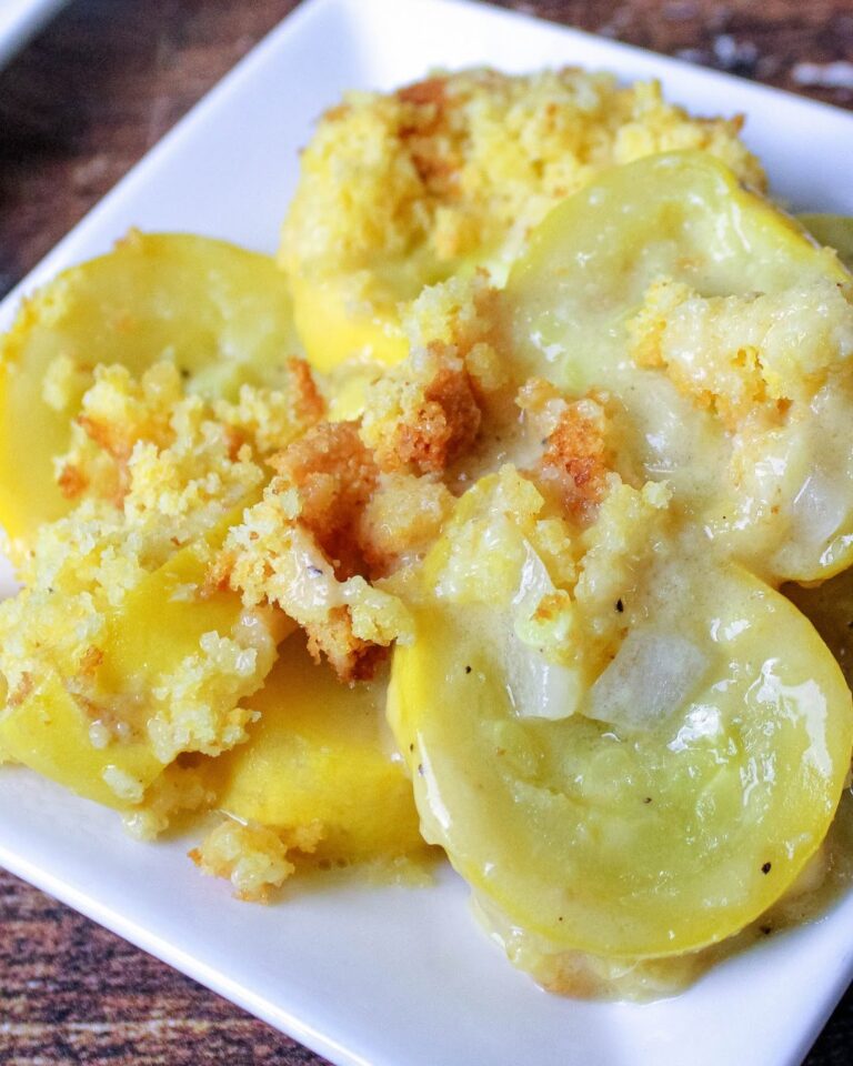 Squash Casserole Recipe With Creamy Filling and Crispy Cornbread Topping