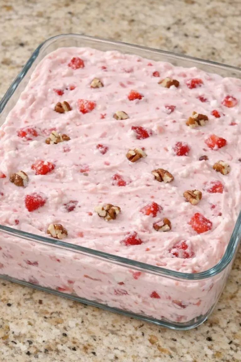 Mother-in-law Sue’s “Salad” That Disappears Before the Main Course (Easy Frozen Strawberry Fluff)
