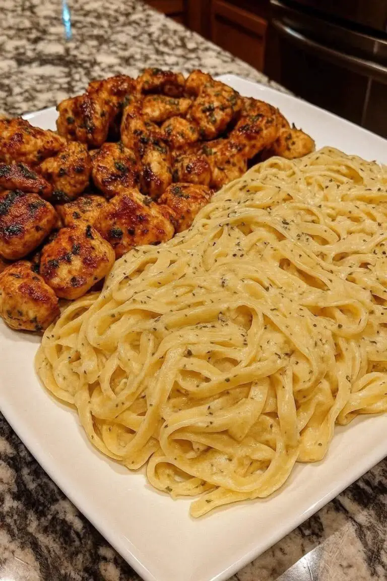Lemon Garlic Butter Chicken with Creamy Parmesan Pasta