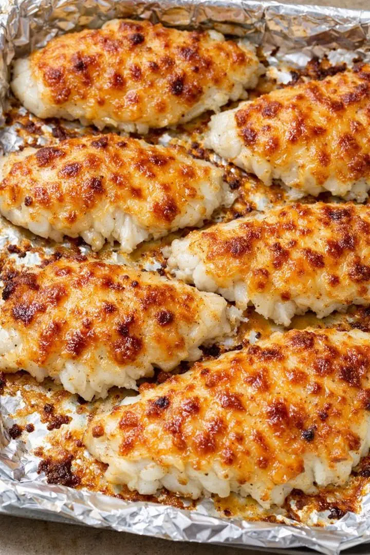 Oven Baked 3-Ingredient Crispy Cheese Crusted Flounder