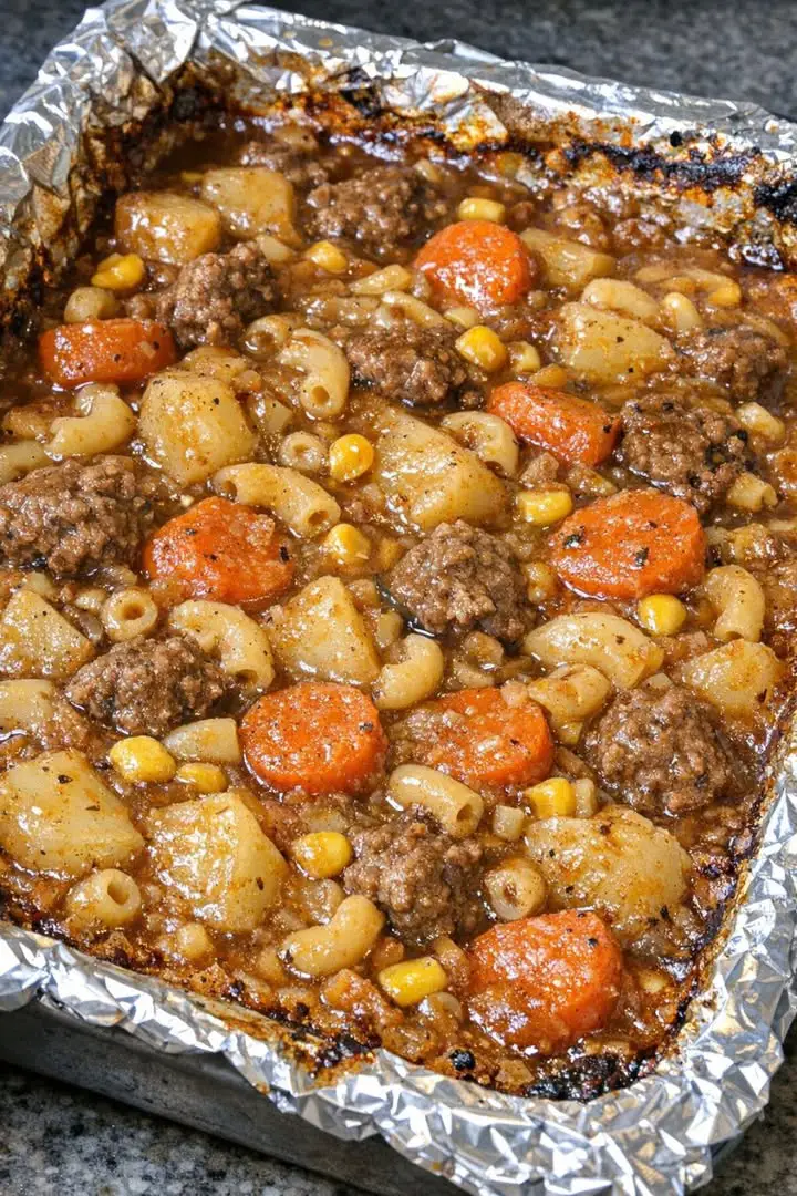 Hobo Casserole with Ground Beef and Potatoes