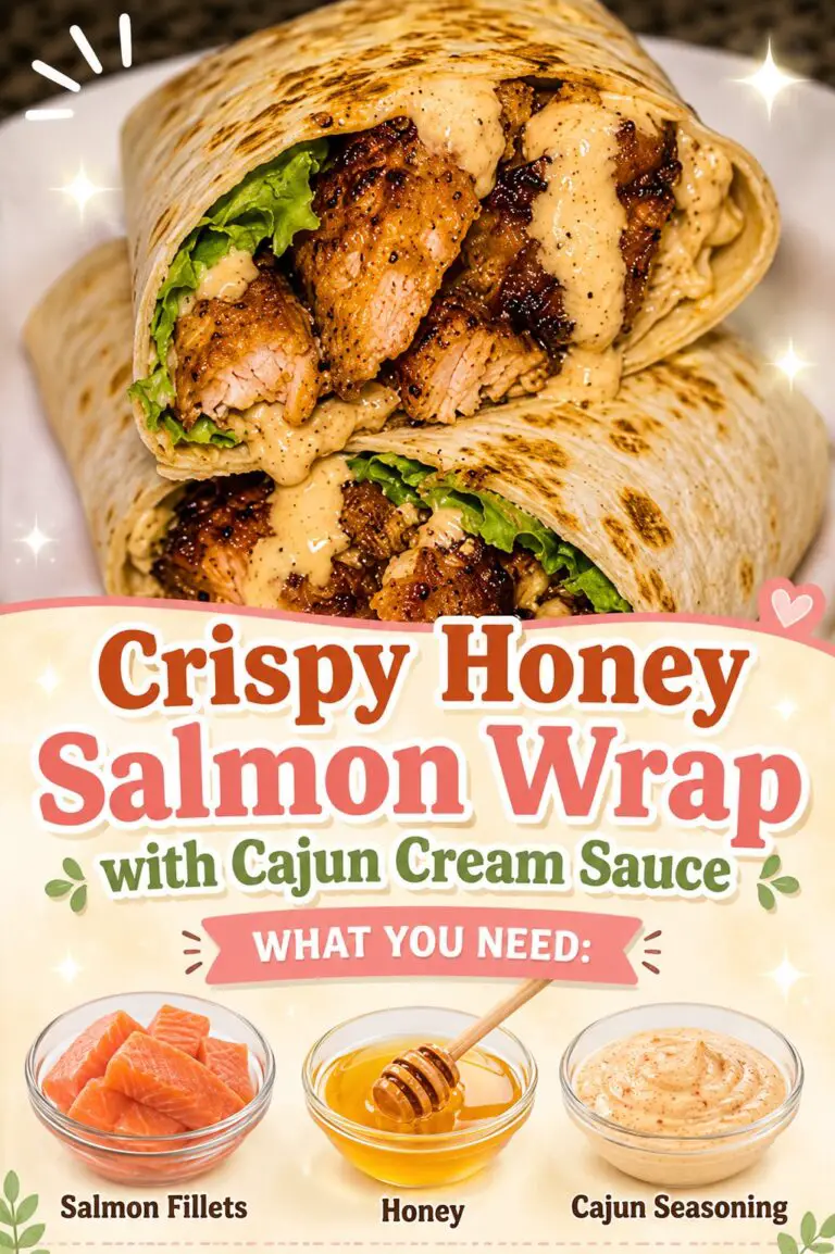 Crispy Honey Salmon Wrap with Cajun Cream Sauce