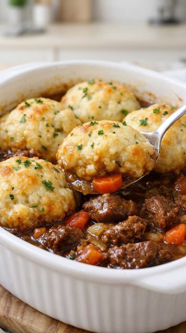 Amish Beef and Dumpling Casserole