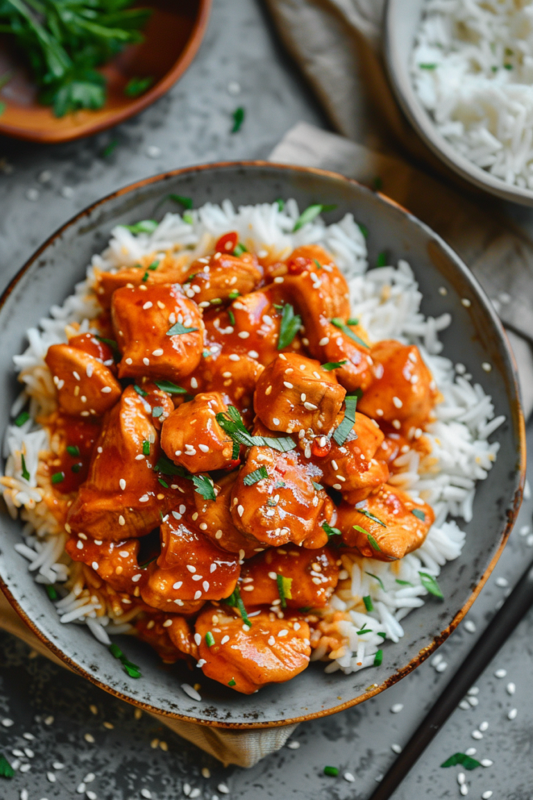 Slow Cooker 5-Ingredient Sriracha Chicken for an Easy Sweet and Spicy Dinner